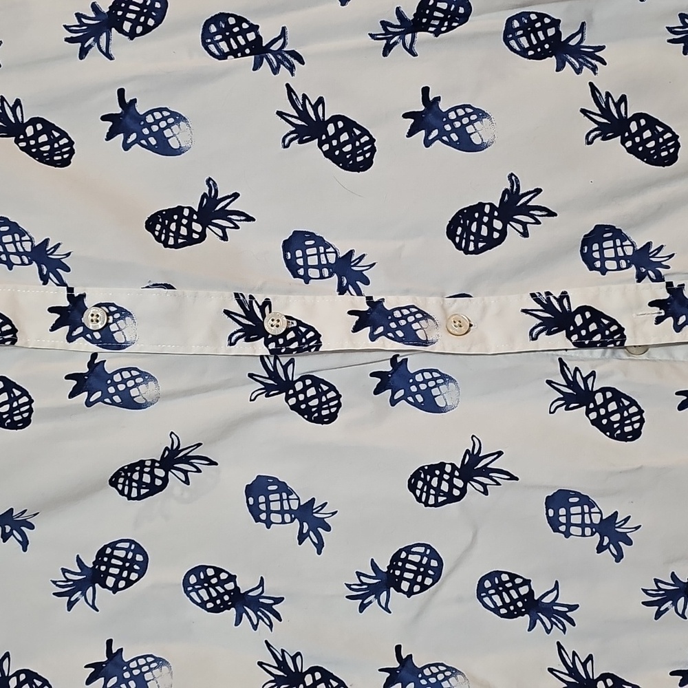 Crown & Ivy Mens Button Down Pineapple Shirt Cotton Sz Large Tall - Picture 2 of 3